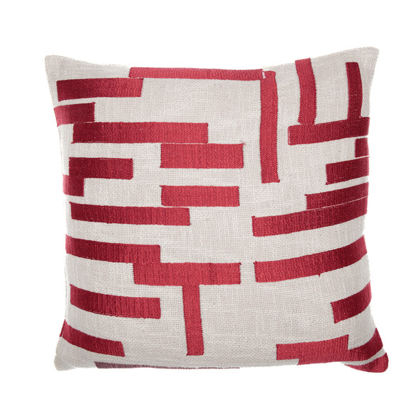 LR Home Stacy Garcia 08649 Red Ivory Pillow