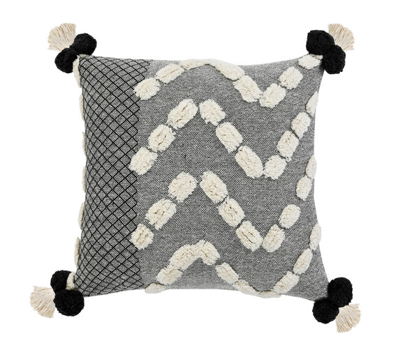 LR Home Zeal 07707 Black Gray Cream Pillow