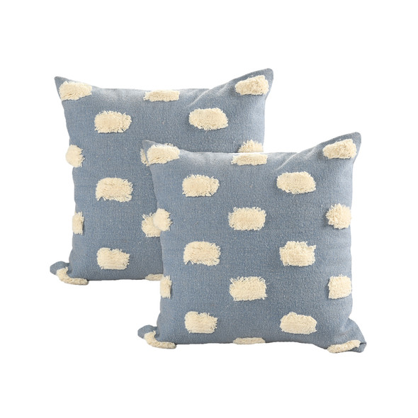 LR Home Zeal 07917 Denim Blue White Pillow