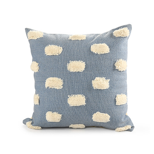 LR Home Zeal 07917 Denim Blue White Pillow