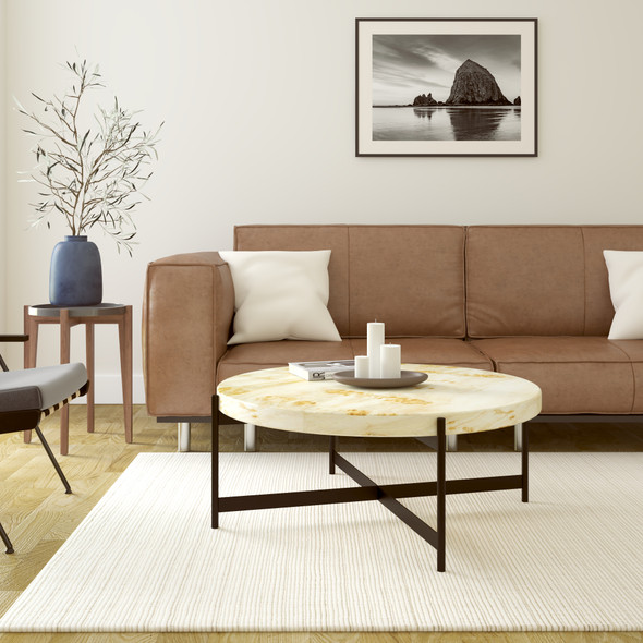 LR Home Summerfield 03136 Natural Brass Coffee Table
