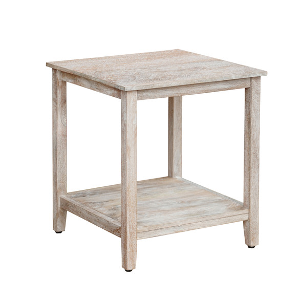 LR Home Luna 03924 Whitewashed Side Table