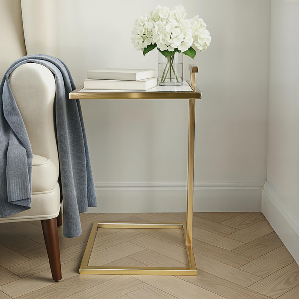 LR Home Martini 46258 Gold White Side Table