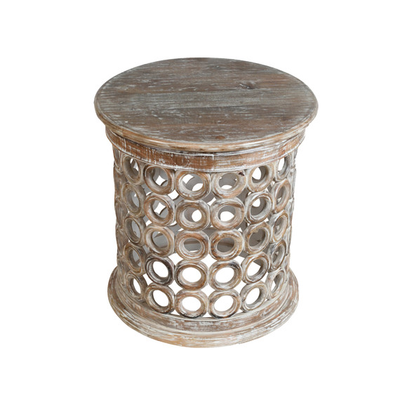 LR Home Stella 02808 Whitewashed Brown Side Table