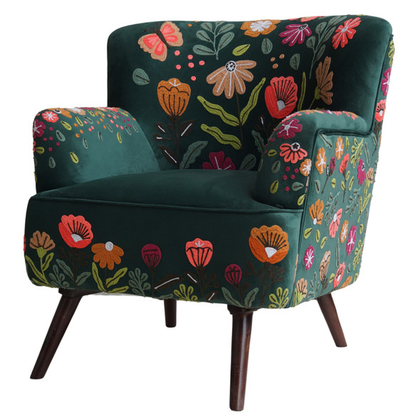 LR Home Matilda 03940 Green Multi Accent Chair