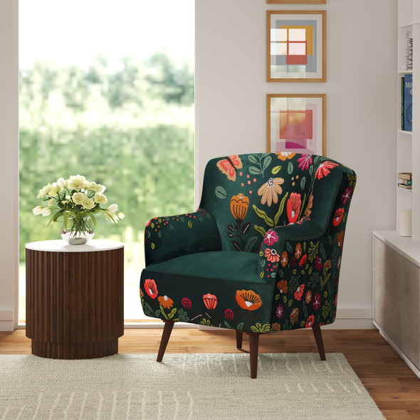 LR Home Matilda 03940 Green Multi Accent Chair