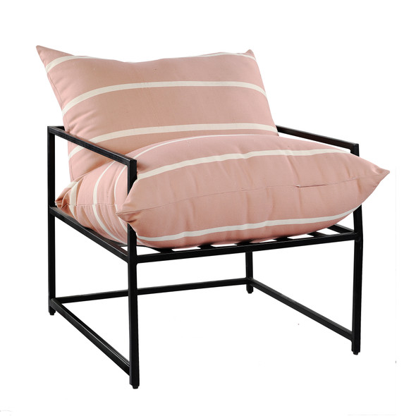 LR Home Vivian 35025 Pink White Accent Chair