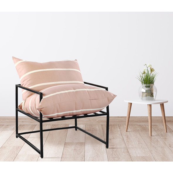 LR Home Vivian 35025 Pink White Accent Chair
