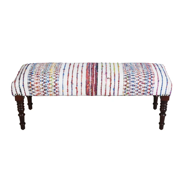 LR Home Chindi 99069 White Multi Accent Bench