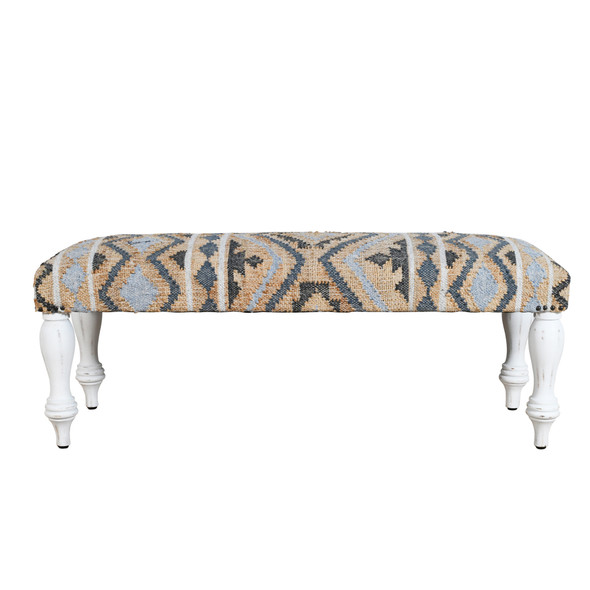 LR Home Grayson 3133 Brown Blue Accent Bench
