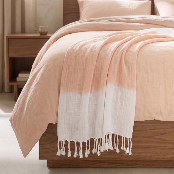 LR Home Iridescence 81151 Peach/White Throw Blanket