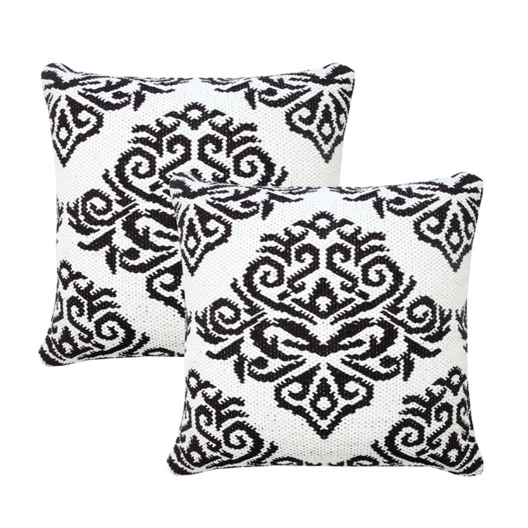 LR Home Lenore 07756 White Black Pillow