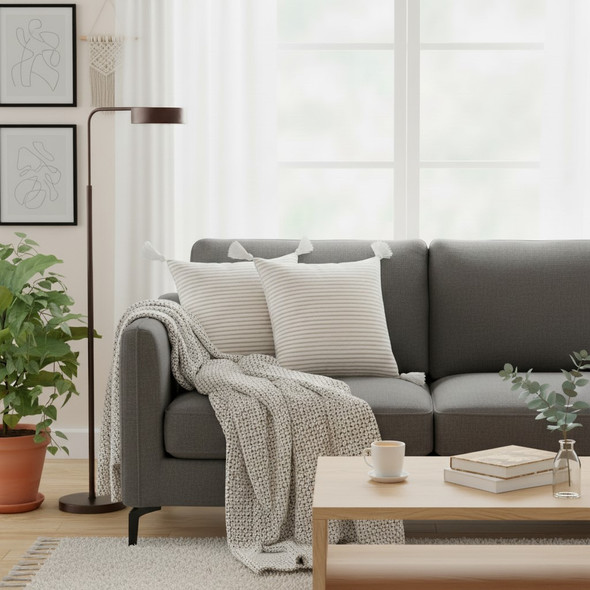 LR Home Lilibeth 07772 Light Gray White Pillow