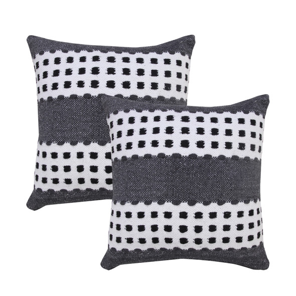 LR Home Lorena 07788 Black Gray White Pillow