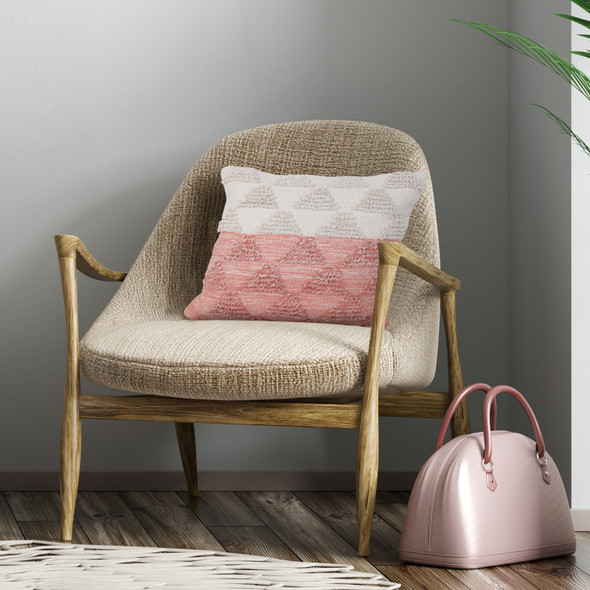 LR Home Luxe 07853 Pink Off-White Pillow