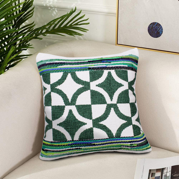 LR Home Mindy 07744 Green White Blue Pillow