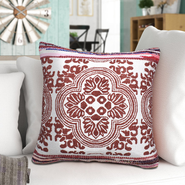 LR Home Mindy 07747 Red White Multi Pillow