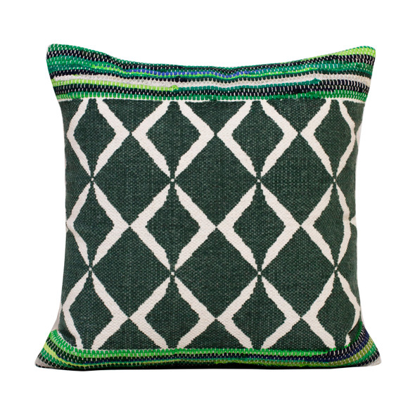 LR Home Mindy 07872 Green Blue White Pillow