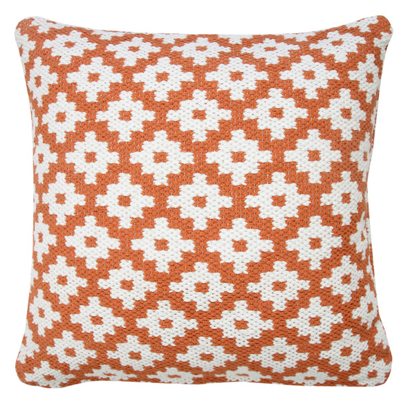 LR Home Modern Motif 07760 Orange White Pillow