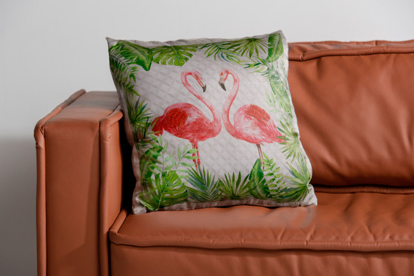 LR Home Panama 08048 Coral Pink Green Pillow