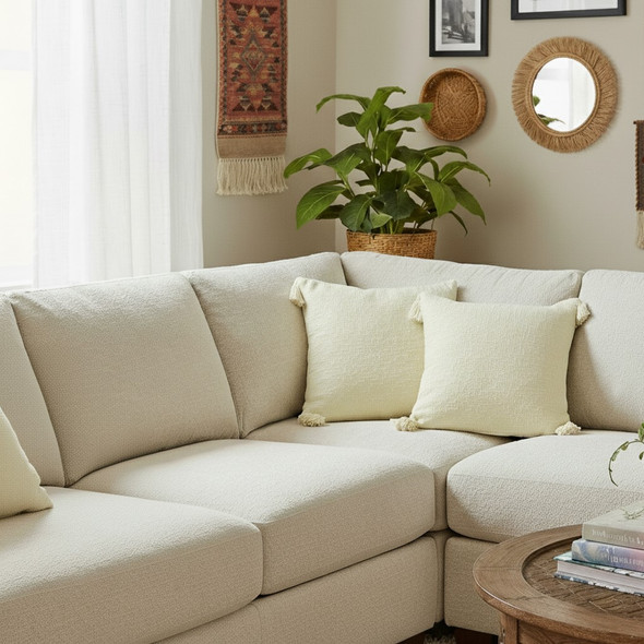 LR Home Seychelles 07868 Light Yellow Pillow