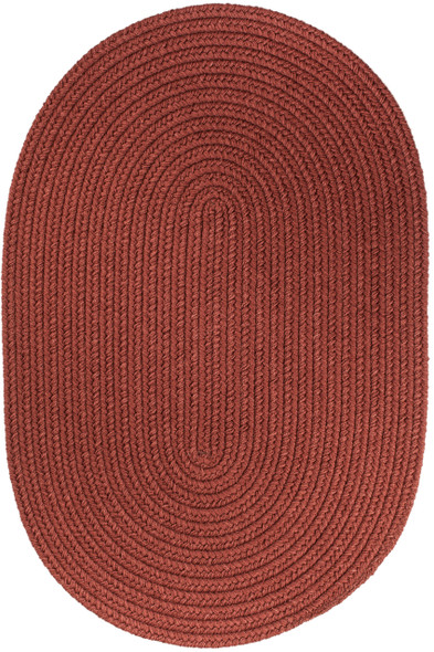 Rhody Solid Poly S033 Terra Cotta Area Rug