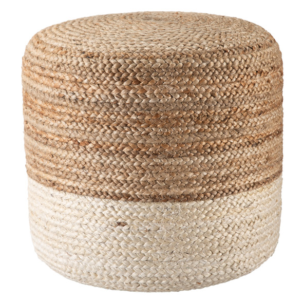 Jaipur Saba SAA19 Ivory White Pouf