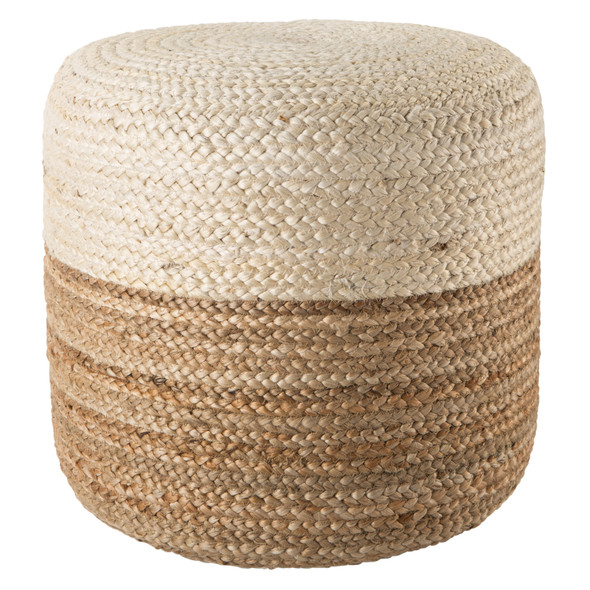Jaipur Saba SAA19 Ivory White Pouf