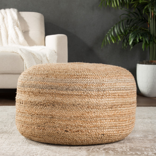 Jaipur Saba SAA14 Tan Beige Pouf