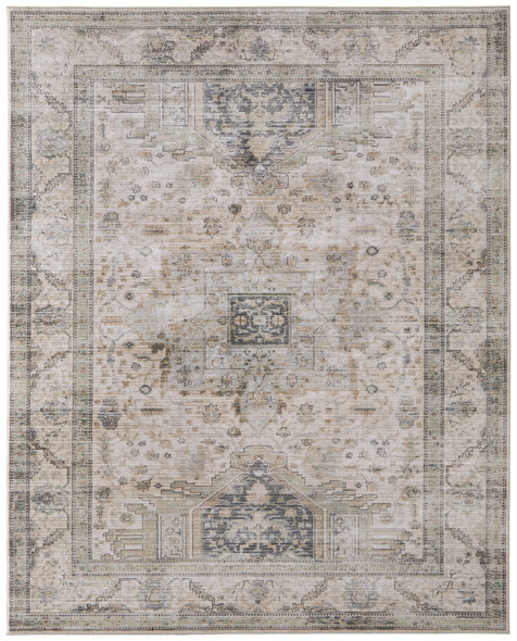 Feizy Augustine 39Tvf Beige Green Rug