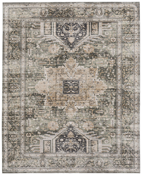 Feizy Augustine 39Tvf Green Black Rug