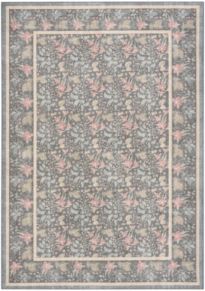 Nourison Botanical Washables BOT03 Charcoal Multicolor Rug