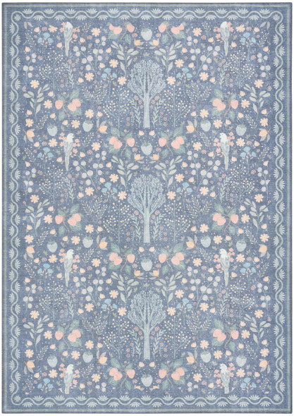 Nourison Botanical Washables BOT04 Blue Multicolor Rug