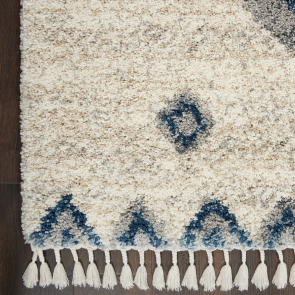 Nourison Oslo Shag OSL03 Ivory Blue Rug