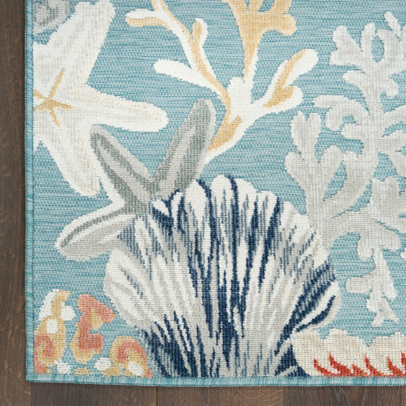 Nourison Suncoast SNC04 Teal Multicolor Rug