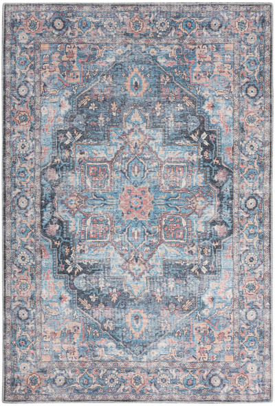 Nourison New Concept Washables SR101 Light Blue Multicolor Rug