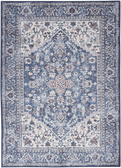 Nourison New Concept Washables SR104 Navy Ivory Rug