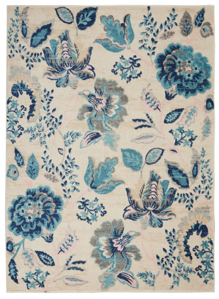 Nourison Tranquil TRA02 Ivory Light Blue Rug