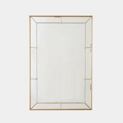 Global Views Claus Stud Mirror-Brushed Brass Mirror