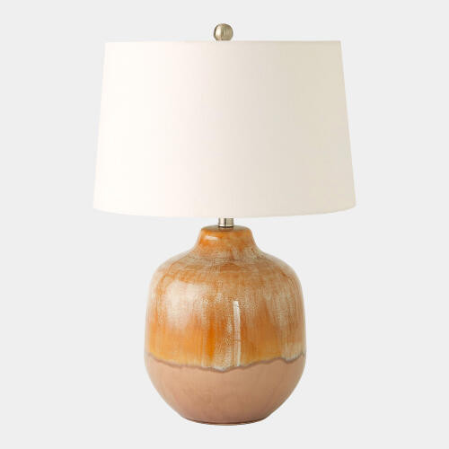 Global Views Magnus Earth Glazed Brown Accent Table Lamp