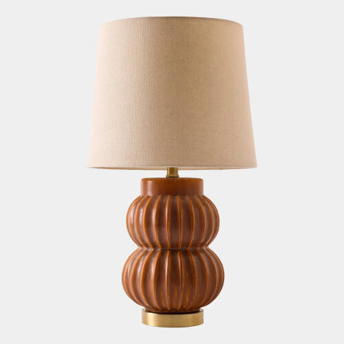 Global Views Charlie Ceramic Rust Accent Table Lamp