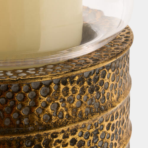Global Views Zigrino Hurricane Antique Copper Candleholder