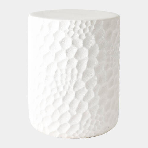 Global Views Brorie Chiseled White Garden Stool
