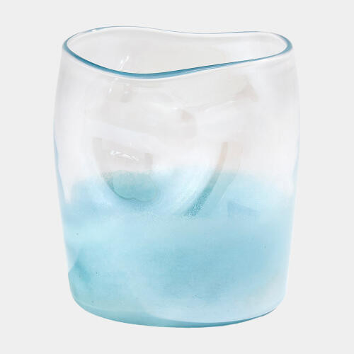 Global Views Woozy Clear Blue Vase