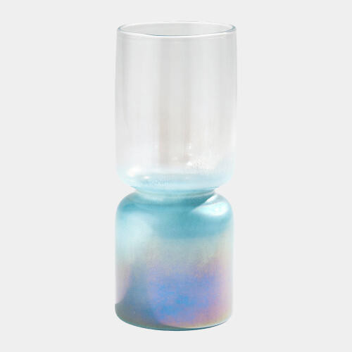 Global Views Nipped - In Clear Blue Vase