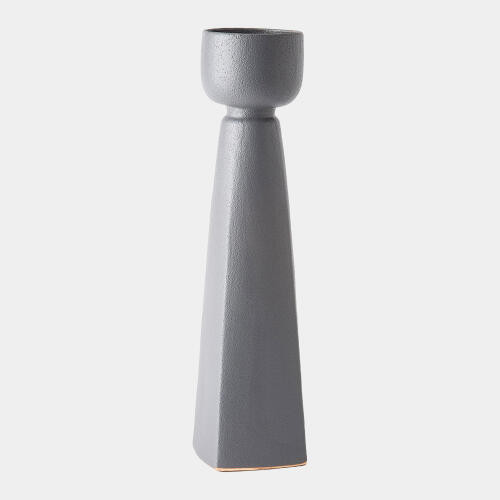 Global Views Cupped Dark Gray Vase