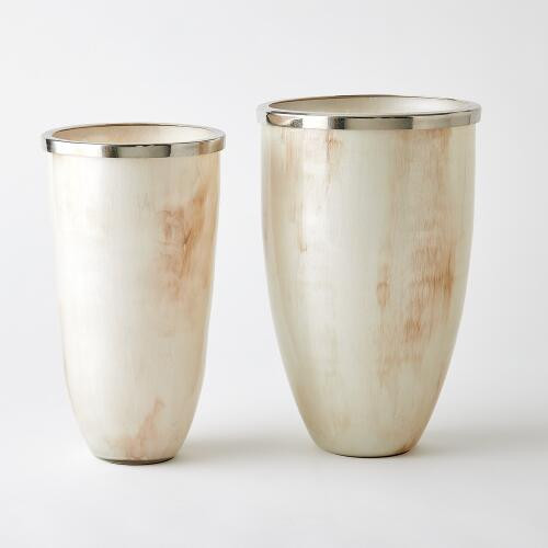 Global Views Smalto Glass Beige Vase