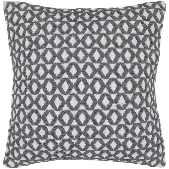 Chandra CUS-28037 White Grey Pillow