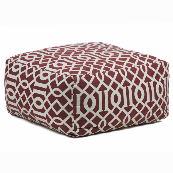 Chandra POU-110 Maroon Cream Pouf