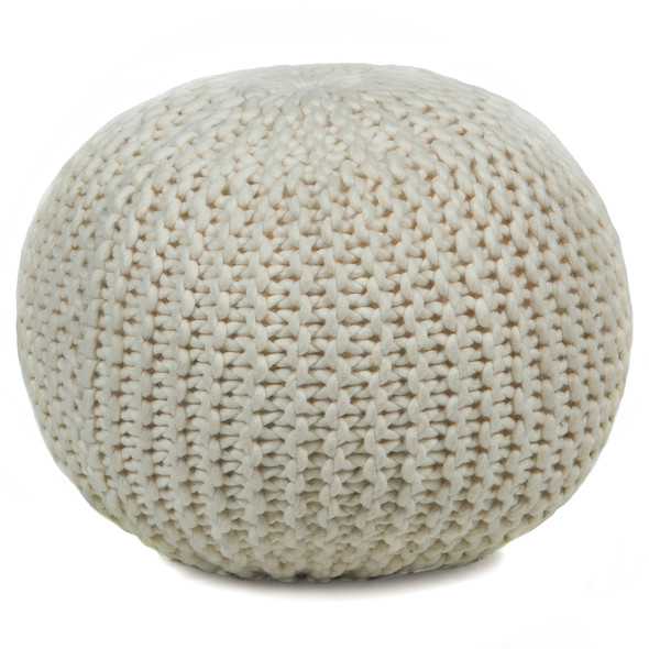 Chandra POU-115 Ivory Pouf